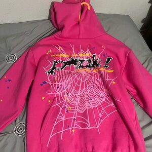 Never worn sp5der hoodie, throw offers in willing to take them